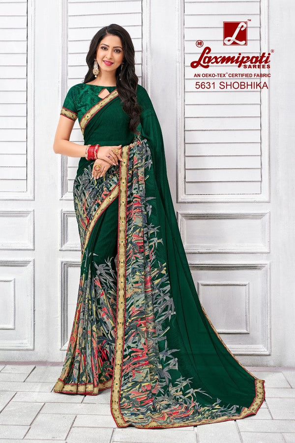 Laxmipati Manoneeta 5631 Green Georgette Saree