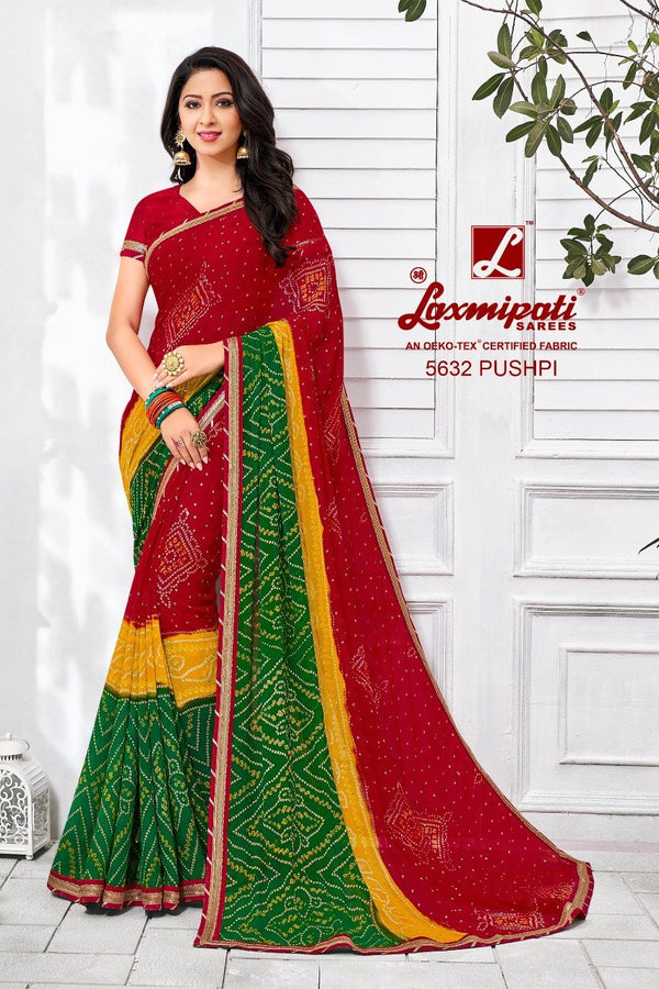 Laxmipati Manoneeta 5632 Multicolor Chiffon Saree