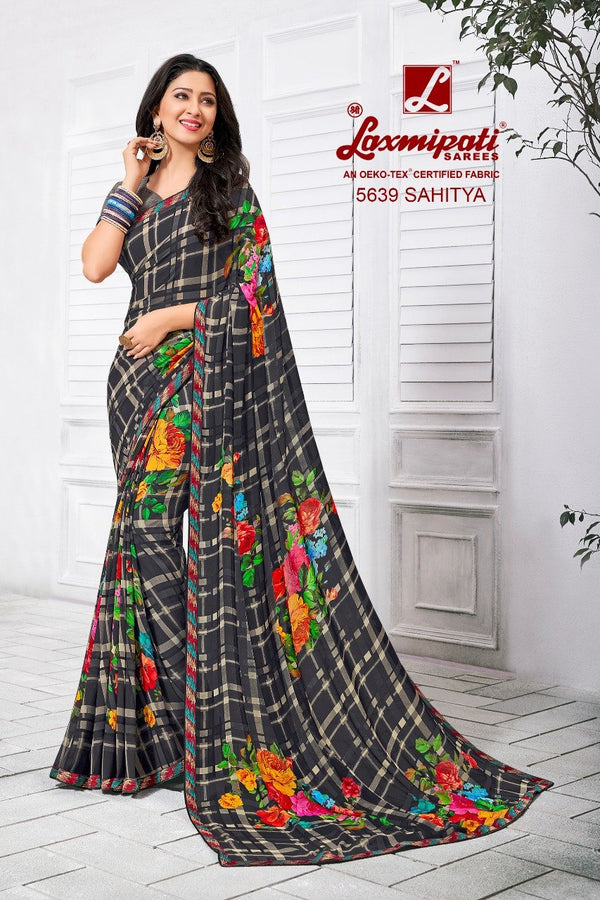 Laxmipati Manoneeta 5639 Multicolor Raw Silk Saree