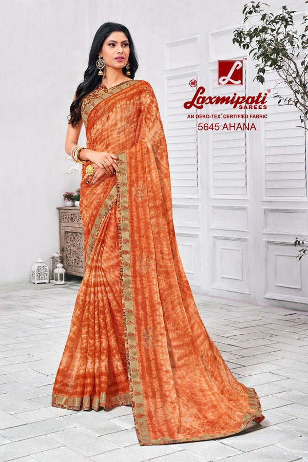 Laxmipati Manoneeta 5645 Multicolor Chiffon Saree