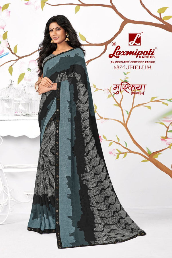 Laxmipati Mushkiya 5874 Multicolor Georgette Saree