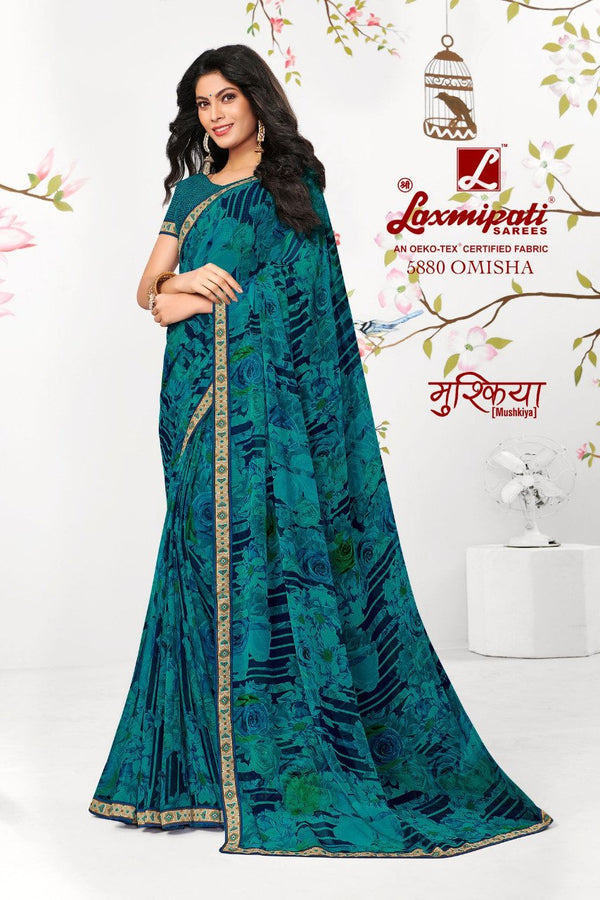 Laxmipati Mushkiya 5880 Multicolor Georgette Saree