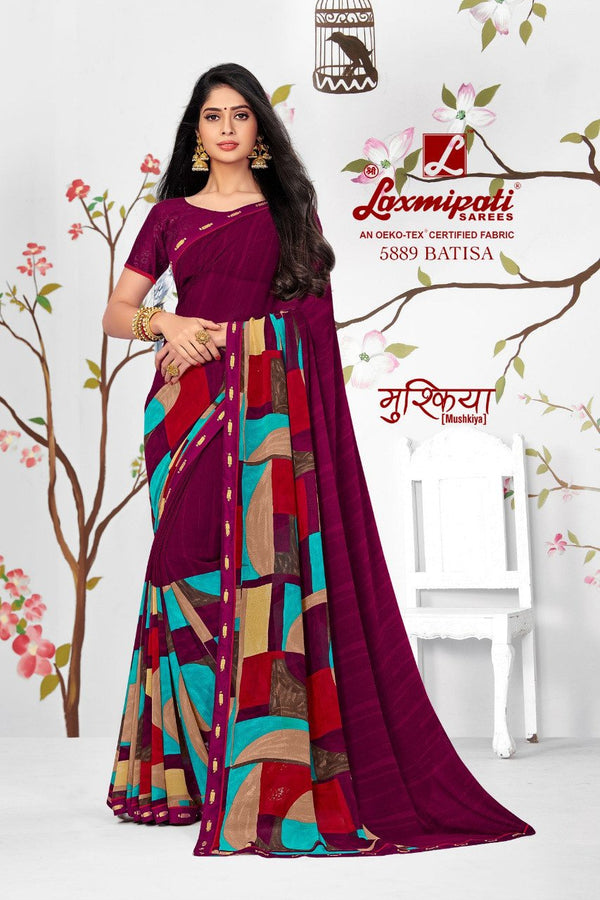 Laxmipati Mushkiya 5889 Multicolor Georgette Saree