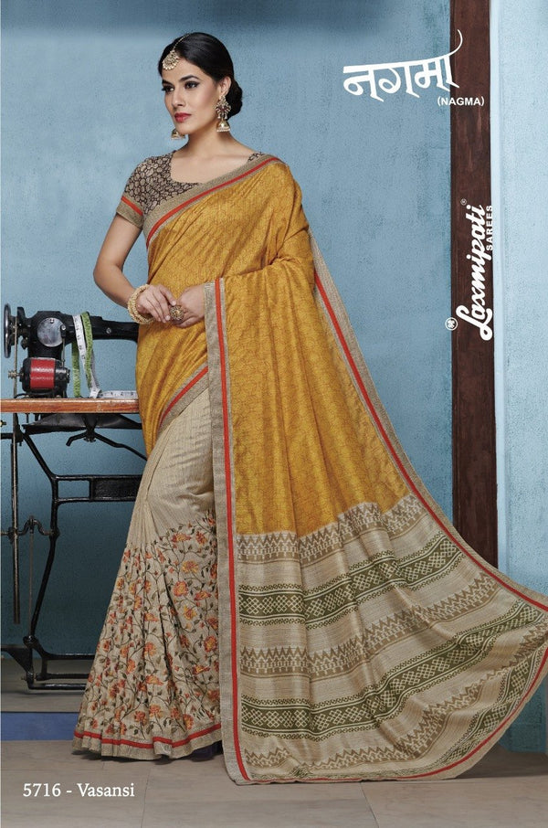 Laxmipati Nagma 5716 Multicolor Vichitra Silk Saree