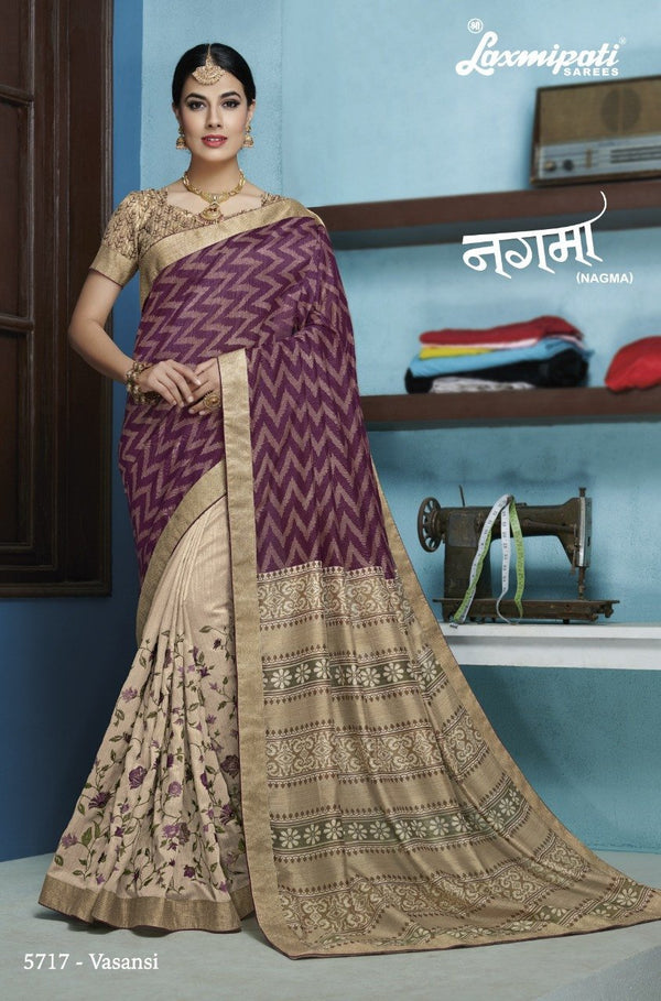 Laxmipati Nagma 5717 Multicolor Vichitra Silk Saree