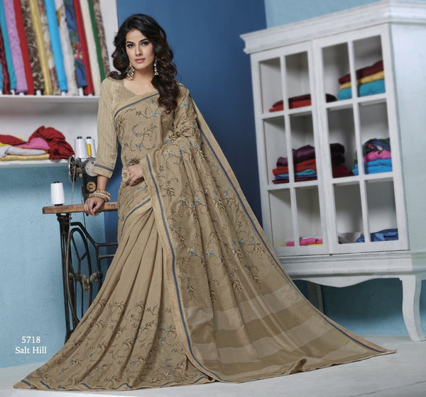 Laxmipati Nagma 5718 Cream Vichitra Silk Saree