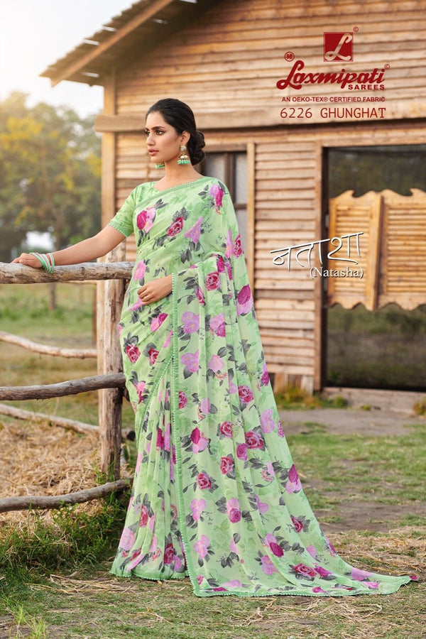 Laxmipati Natasha 6226 Green Georgette Saree