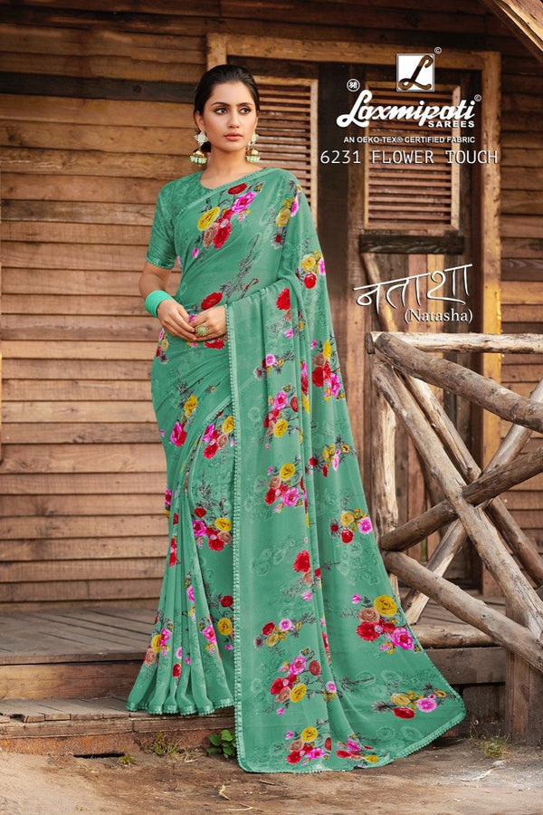 Laxmipati Natasha 6231 Green Georgette Saree