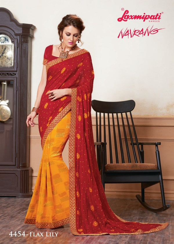 Laxmipati Navrang 4454 Multicolor Raw Silk Saree