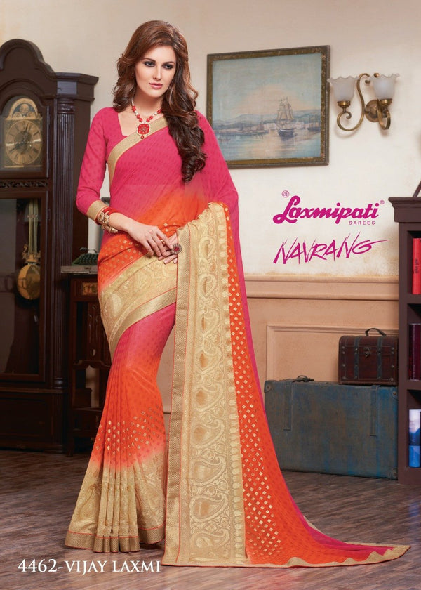 Laxmipati Navrang 4462 Multicolor Chiffon Saree