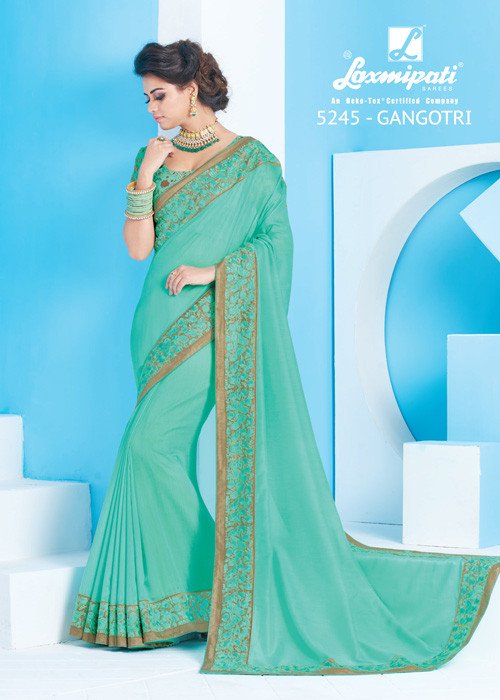 Laxmipati Nilaya 5245 Green Chiffon Saree