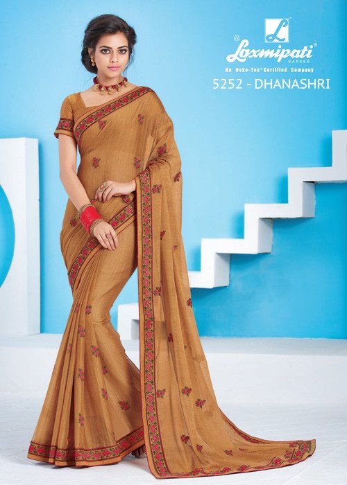 Laxmipati Nilaya 5252 Multicolor Chiffon Saree