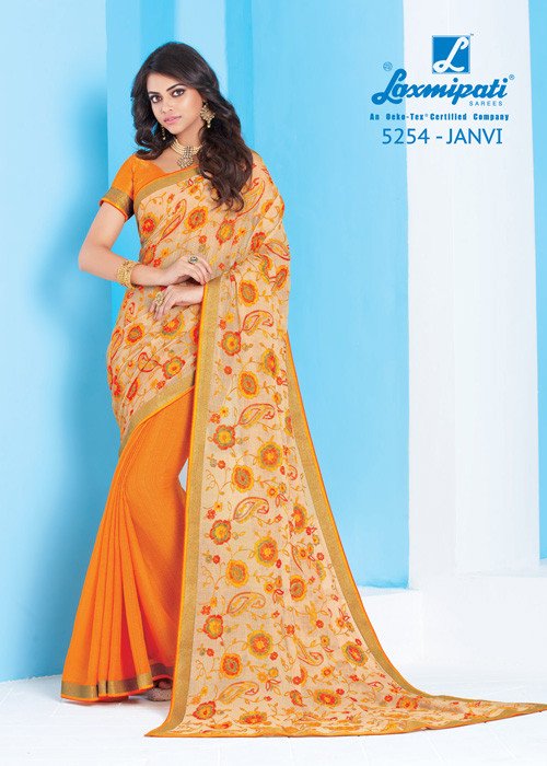 Laxmipati Nilaya 5254 Multicolor Chiffon Saree