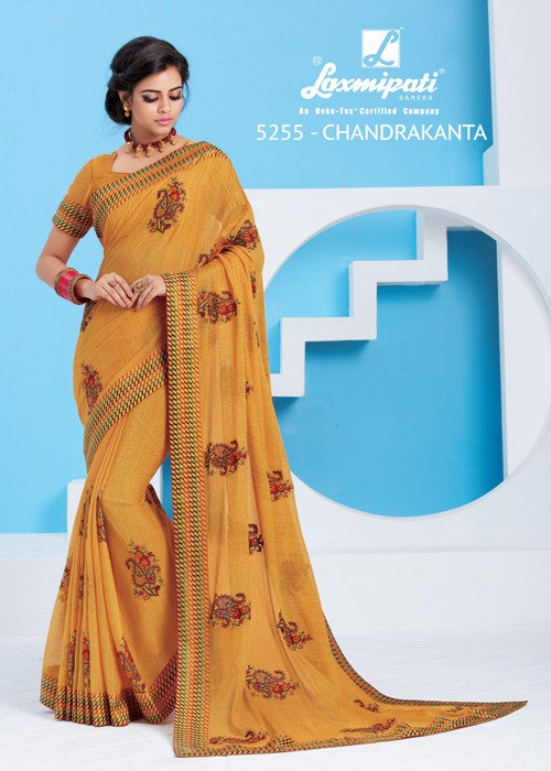 Laxmipati Nilaya 5255 Multicolor Chiffon Saree