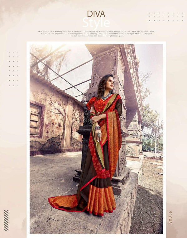 Sanskar Nyra Stp-51003 Multicolor Chiffon Brasso Saree