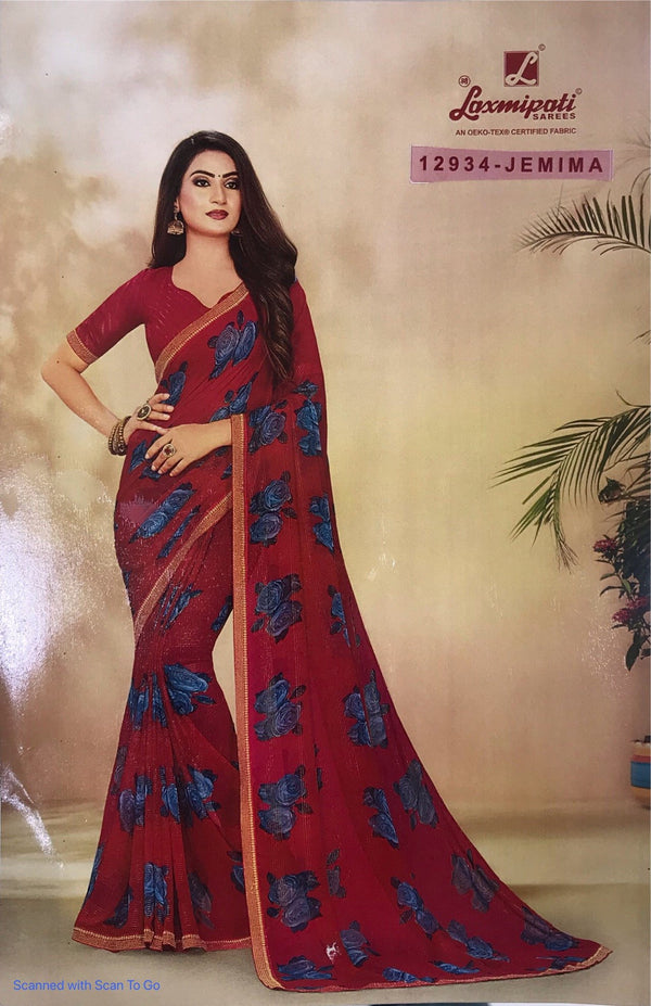 Laxmipati Old Hit Pm-12934 Red Georgette Saree