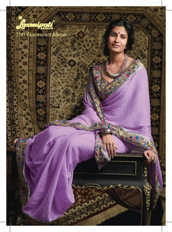 Laxmipati Old Hit 2741 Purple Chiffon Saree