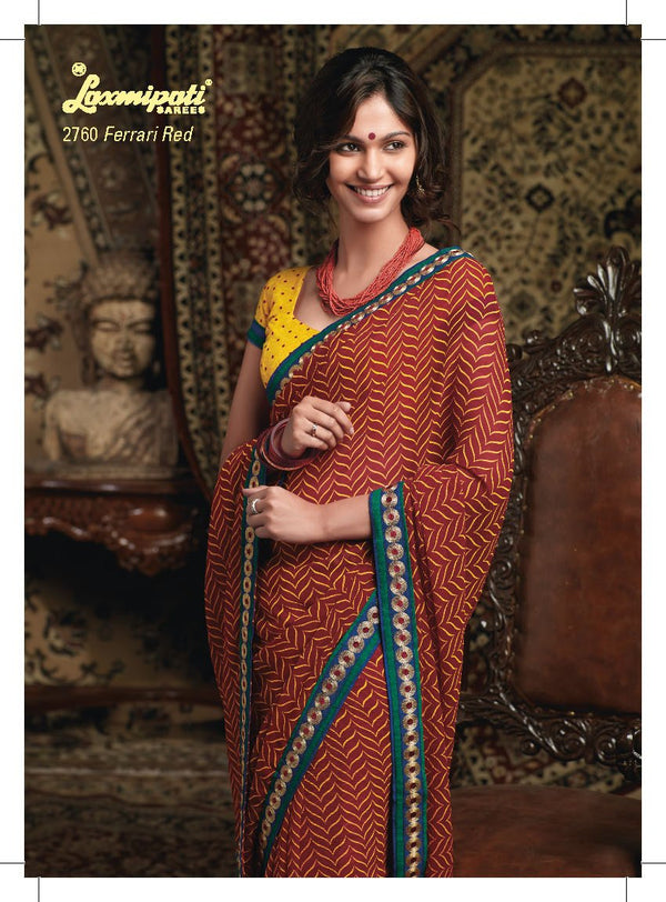 Laxmipati Old Hit 2760 Brown Chiffon Saree