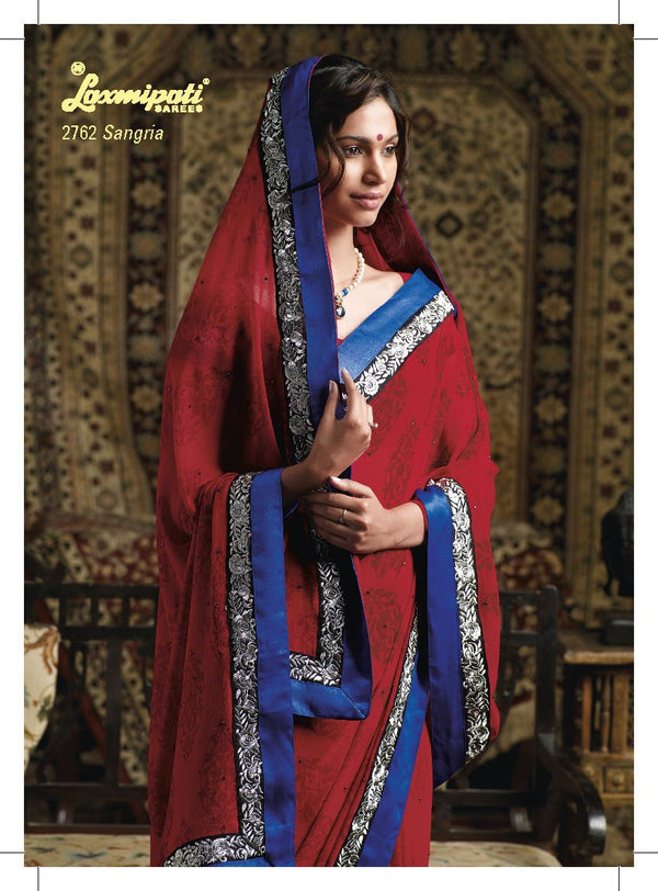 Laxmipati Old Hit 2762 Red Georgette Saree