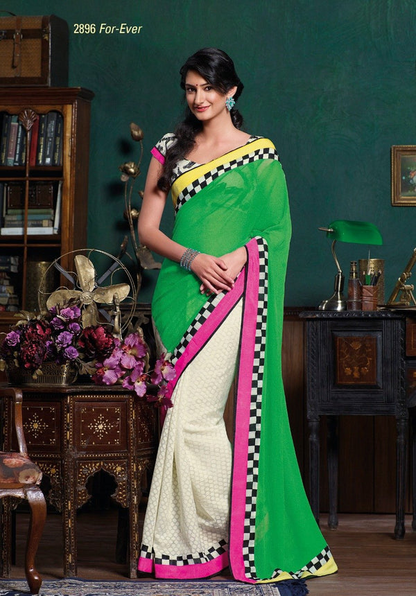 Laxmipati Old Hit 2896 Multicolor Chiffon Saree