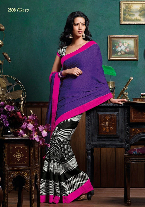 Laxmipati Old Hit 2898 Multicolor Chiffon Saree