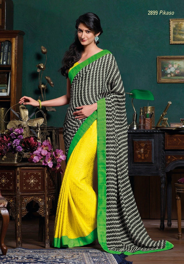 Laxmipati Old Hit 2899 Multicolor Chiffon Saree