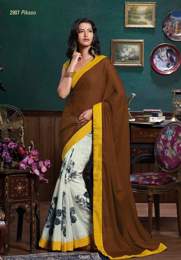 Laxmipati Old Hit 2907 Multicolor Chiffon Saree