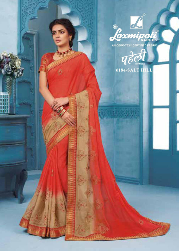 Laxmipati Paheli 6184 Multicolor Chiffon Saree