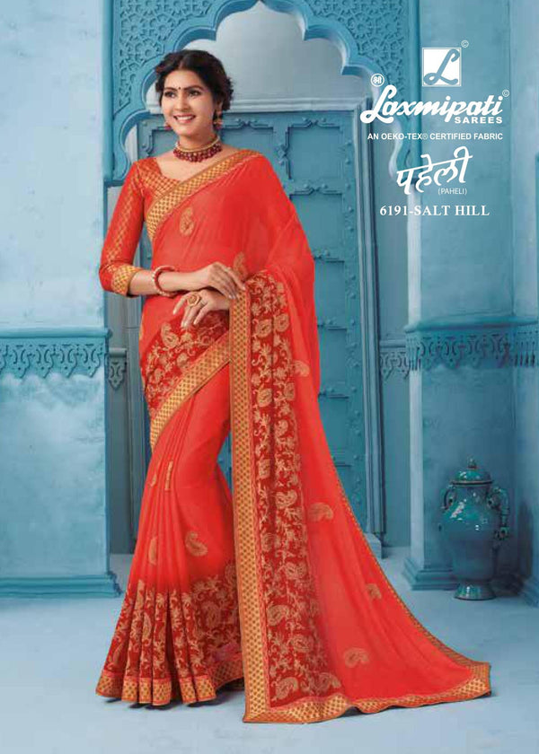 Laxmipati Paheli 6191 Multicolor Chiffon Saree