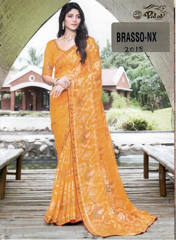 Palav Brasso Nx P2018 Orange Brasso Saree