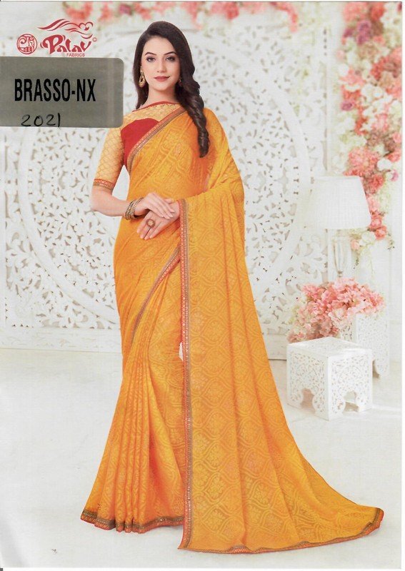 Palav Brasso Nx P2021 Orange Brasso Saree