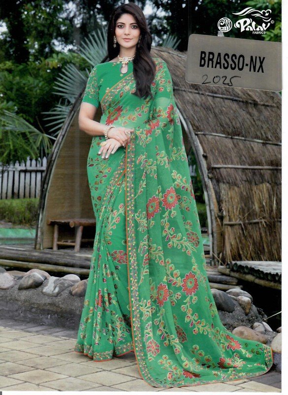 Palav Brasso Nx P2025 Blue Brasso Saree