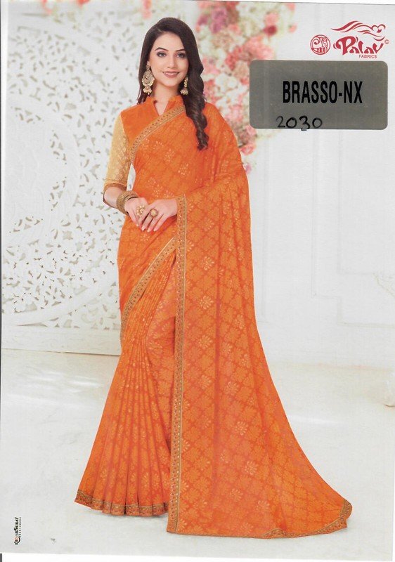 Palav Brasso Nx P2030 Orange Brasso Saree