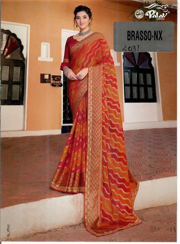 Palav Brasso Nx P2031 Multicolor Brasso Saree