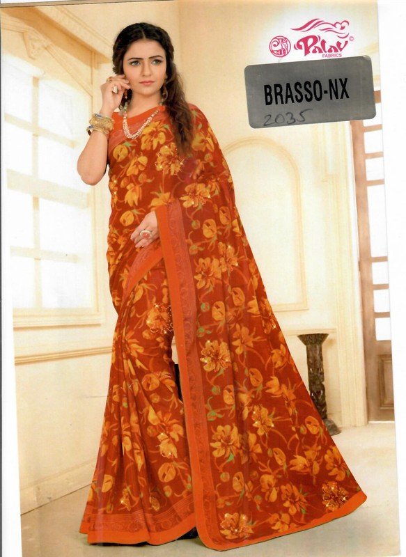 Palav Brasso Nx P2035 Red Brasso Saree