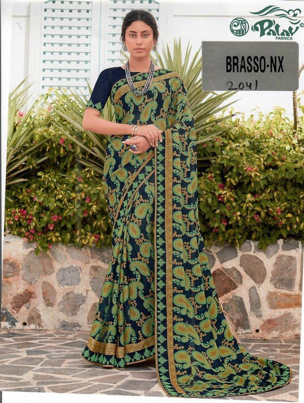 Palav Brasso Nx P2041 Multicolor Brasso Saree