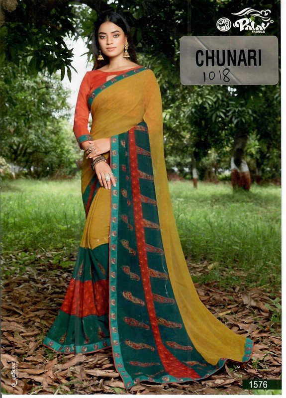 Palav Chunari Mix P1018 Multicolor Georgette Saree