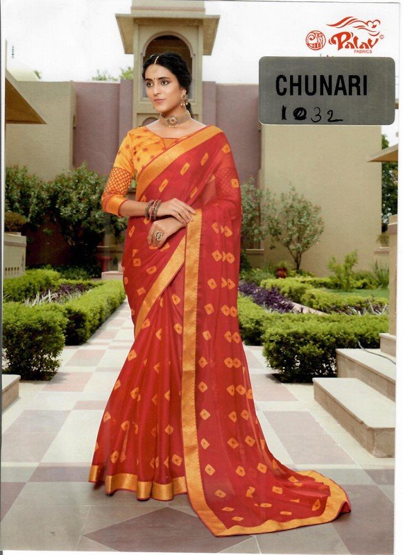 Palav Chunari Mix P1032 Pink Georgette Saree