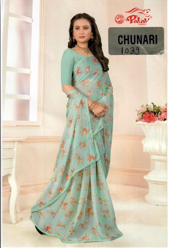 Palav Chunari Mix P1039 Blue Georgette Saree