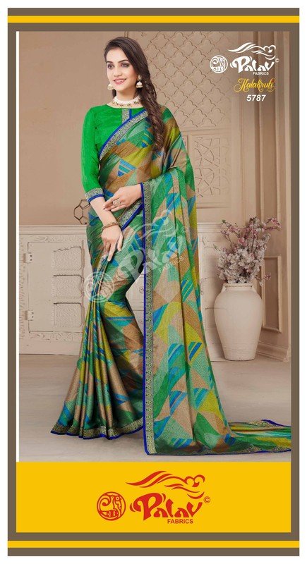 Palav Kalakruti P5787 Multicolor Silk Chiffon Saree