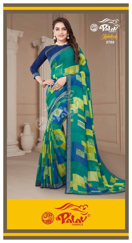 Palav Kalakruti P5789 Multicolor Georgette Saree