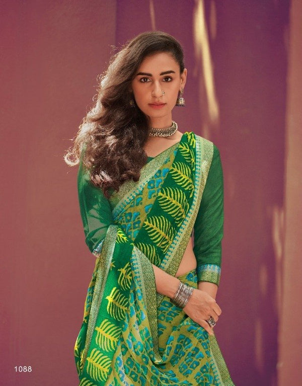 Palav Palav Collection P1088 Green Unique Fancy Fabric Saree