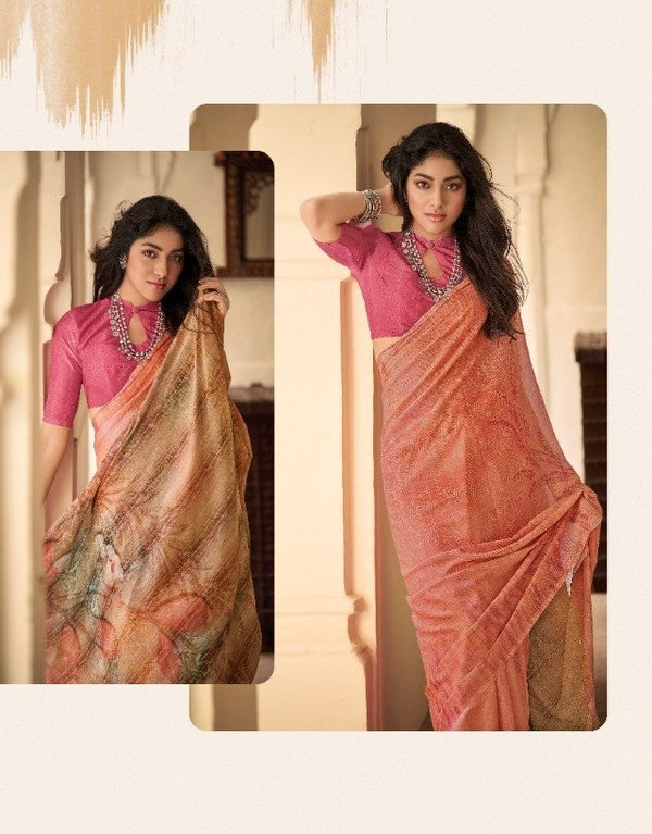 Palav Palav Collection P1184 Pink Unique Fancy Fabric Saree