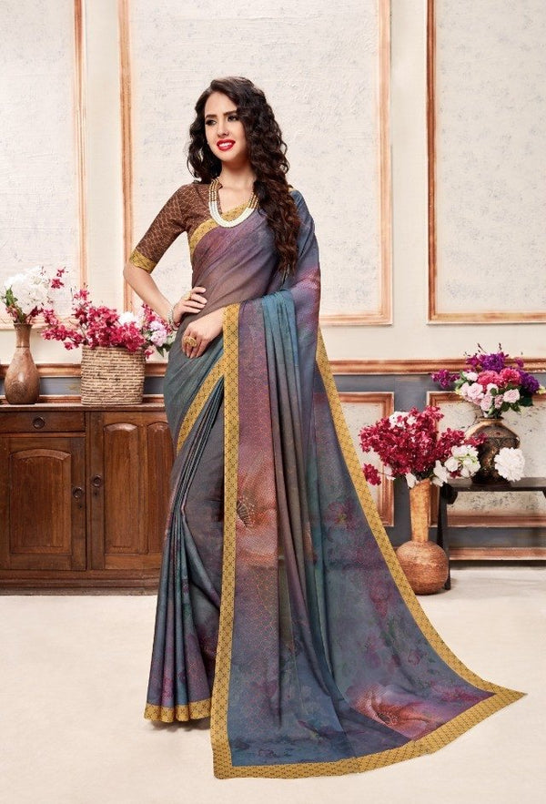 Palav Palav Collection P1280 Blue Unique Fancy Fabric Saree