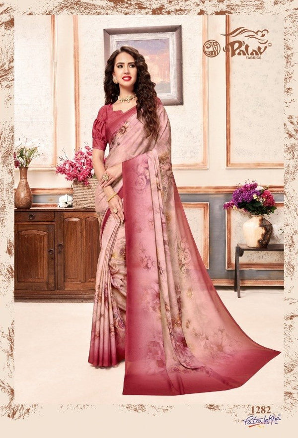 Palav Palav Collection P1282 Pink Unique Fancy Fabric Saree