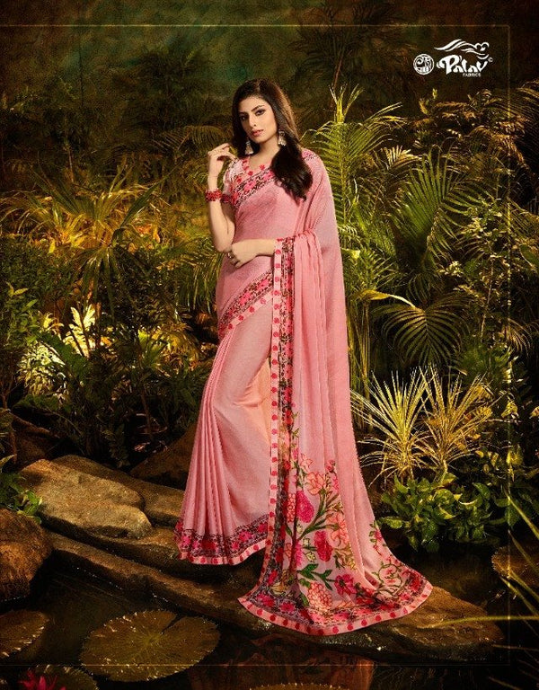 Palav Palav Collection P1801 Pink Unique Fancy Fabric Saree