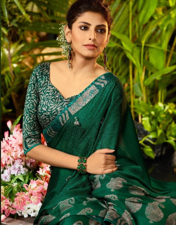 Palav Palav Collection P1902 Green Unique Fancy Fabric Saree