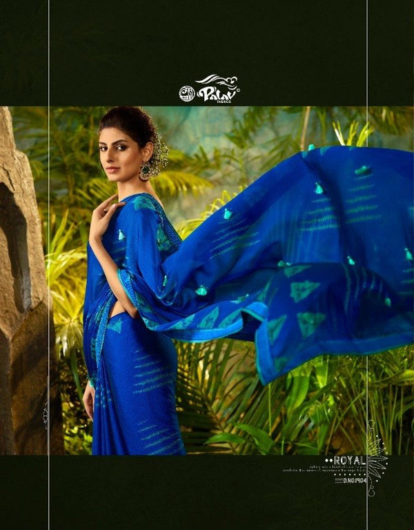 Palav Palav Collection P1904 Blue Unique Fancy Fabric Saree