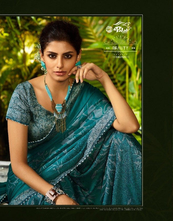 Palav Palav Collection P1905 Blue Unique Fancy Fabric Saree