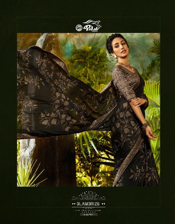 Palav Palav Collection P1907 Black Unique Fancy Fabric Saree